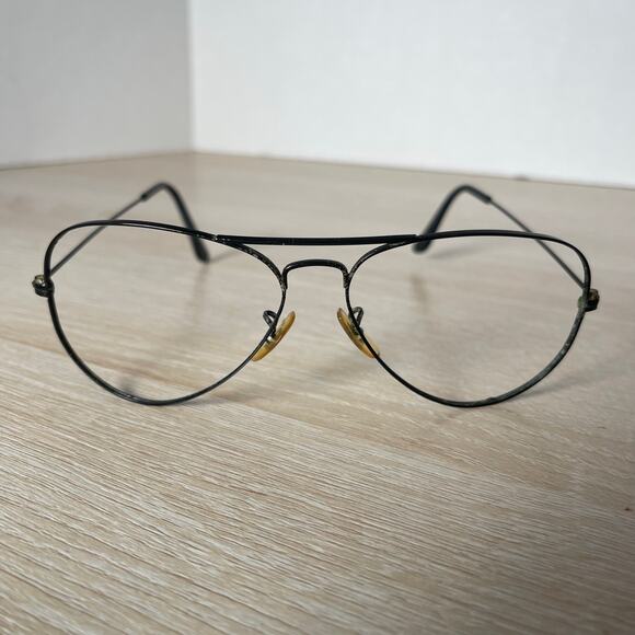 Vintage B&L Ray-Ban Aviator Black Metal Frames Only 58-14 - Picture 2 of 12